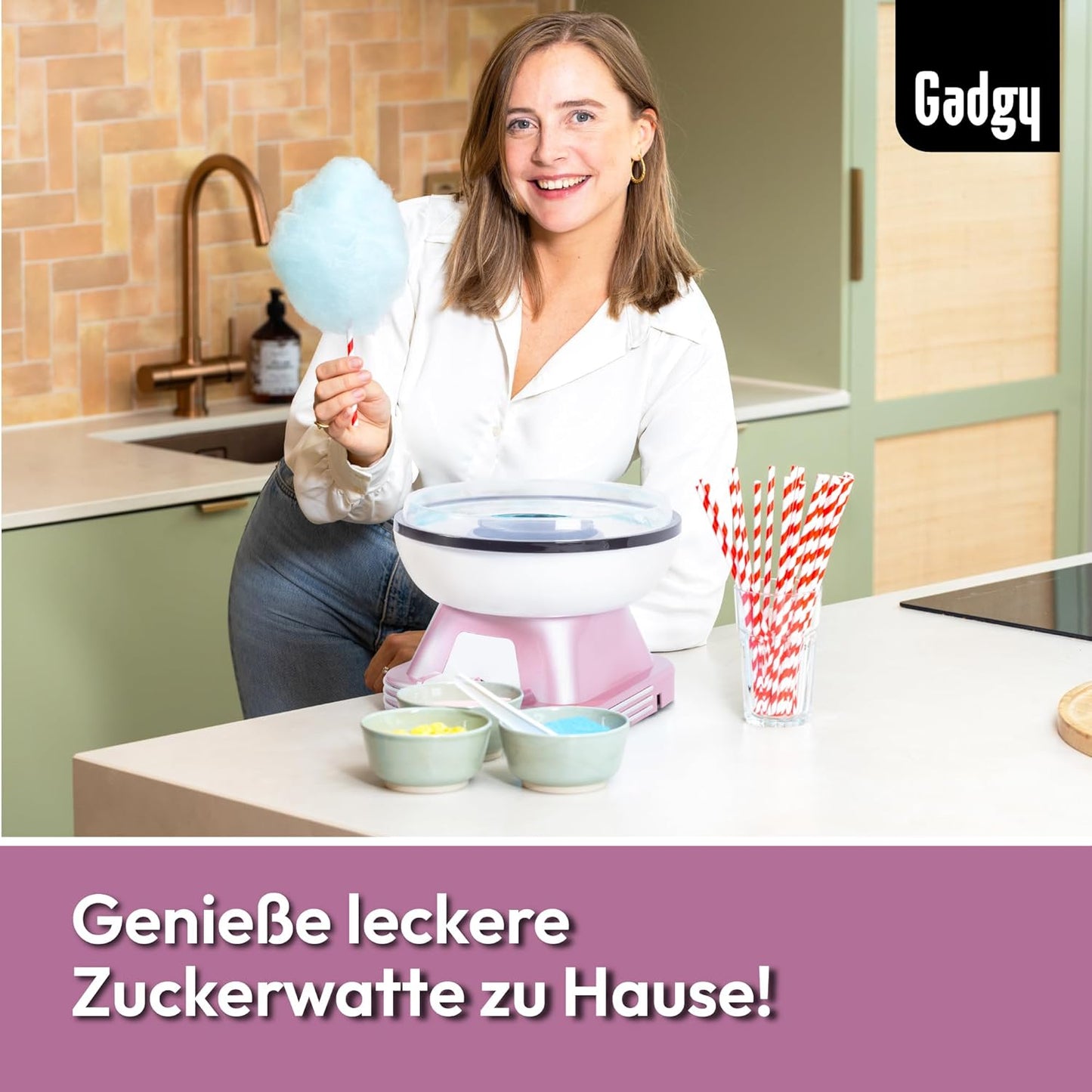 Retro Zuckerwattemaschine, Rosa