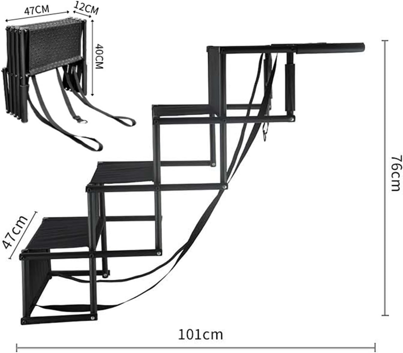 Hundetreppe klappbar, 4-stufig, bis 80kg