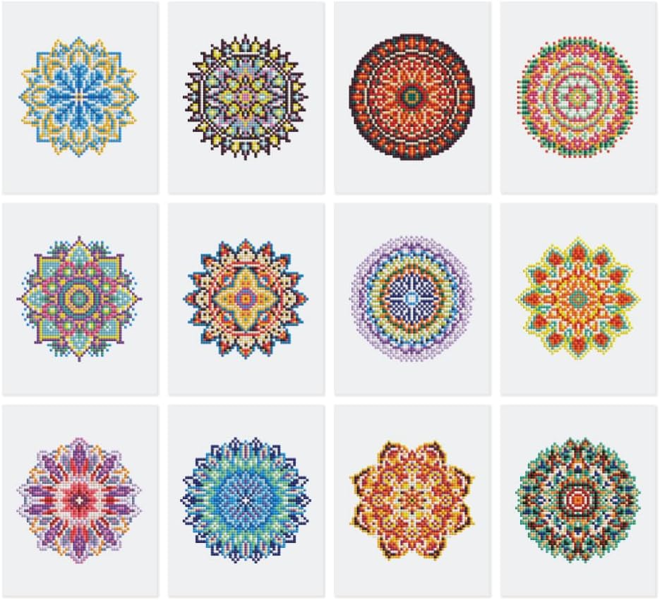 Mini Serie Diamond Painting Set mit 12 Stück, Mandala Kunst PROBLEMYOUMUSTCHECK