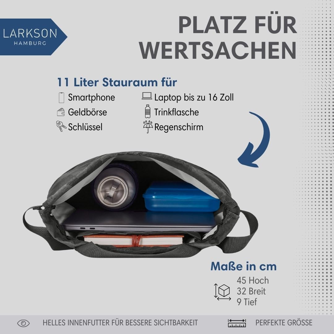 Turnbeutel No 7 mit Aussentasche, Grey Leo