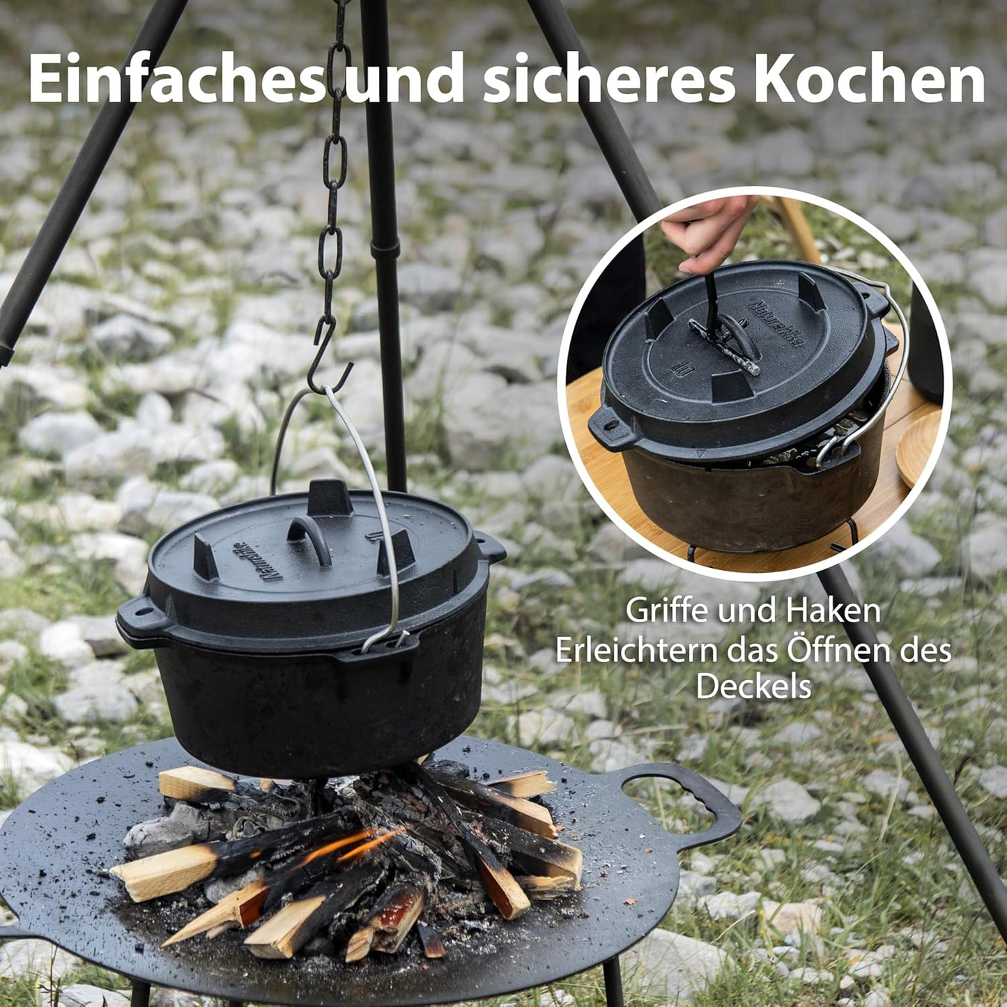 Dutch Oven mit Deckel, Schwarz