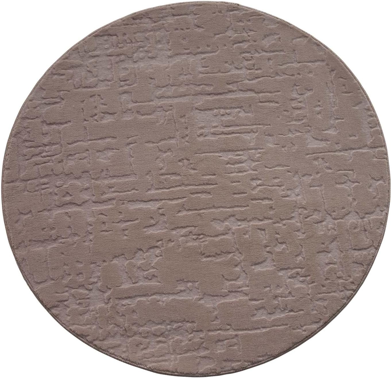 Runder Badematte, rutschfest, Taupe Vintage 120 cm (Rund)