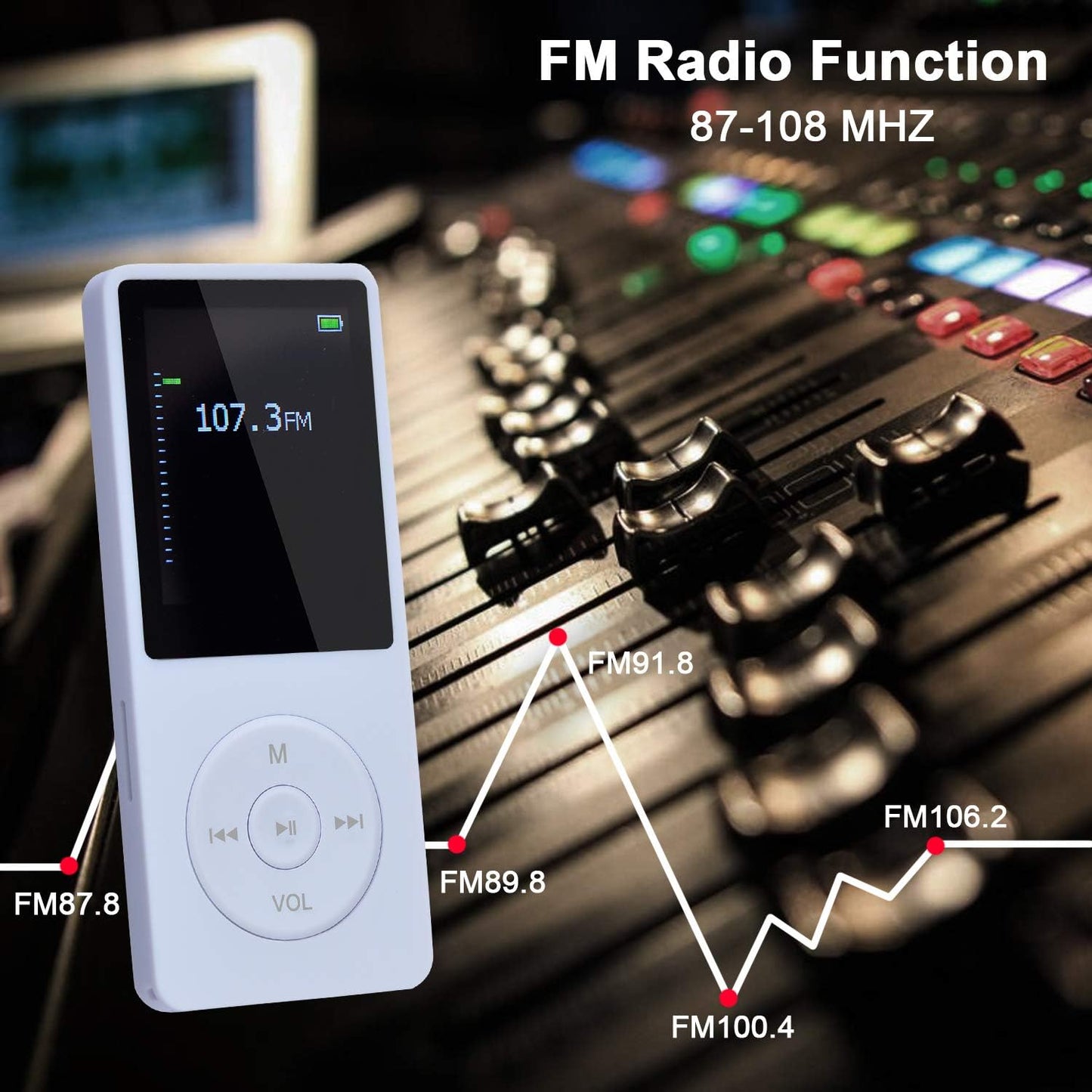 Tragbarer MP3-Player ‎BL-041 mit HiFi-Sound und SD-Support, 8G, Weiss