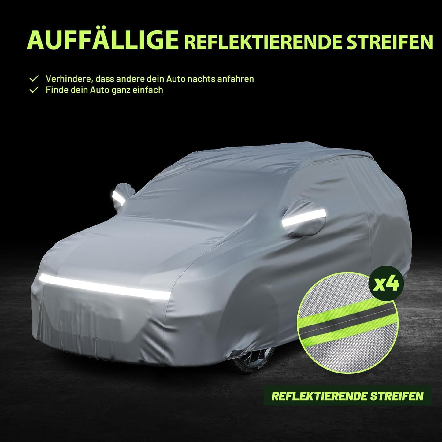 Autoabdeckung für SUV (480-505 cm), Silber 480cm-505cm SUV