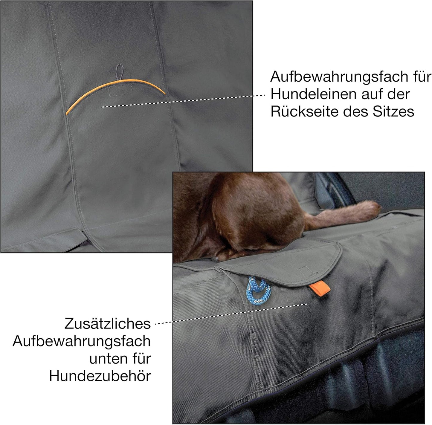 Rücksitz-Autoschondecke, schwarz Wander