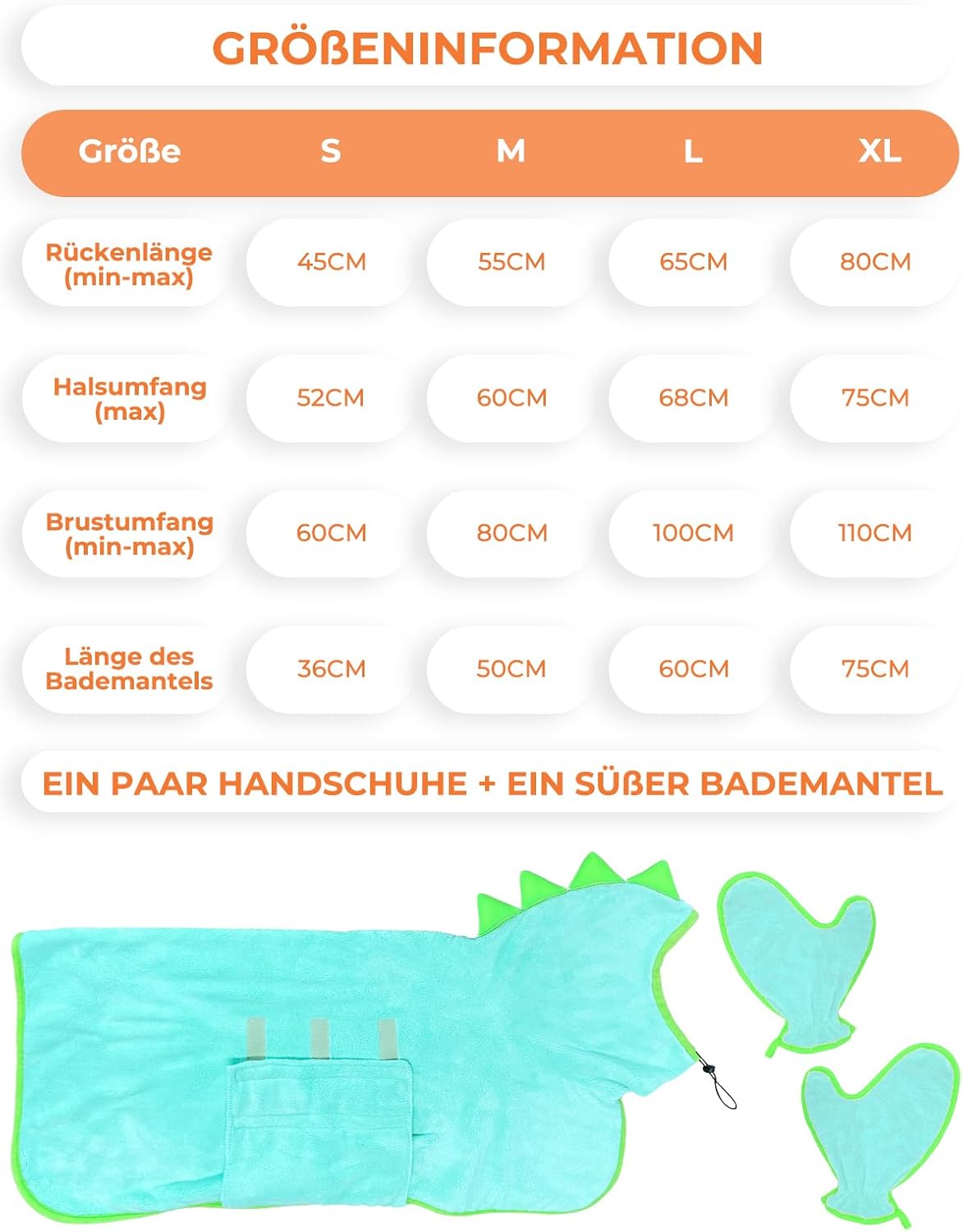 Hundebademantel aus Mikrofaser, L Blau