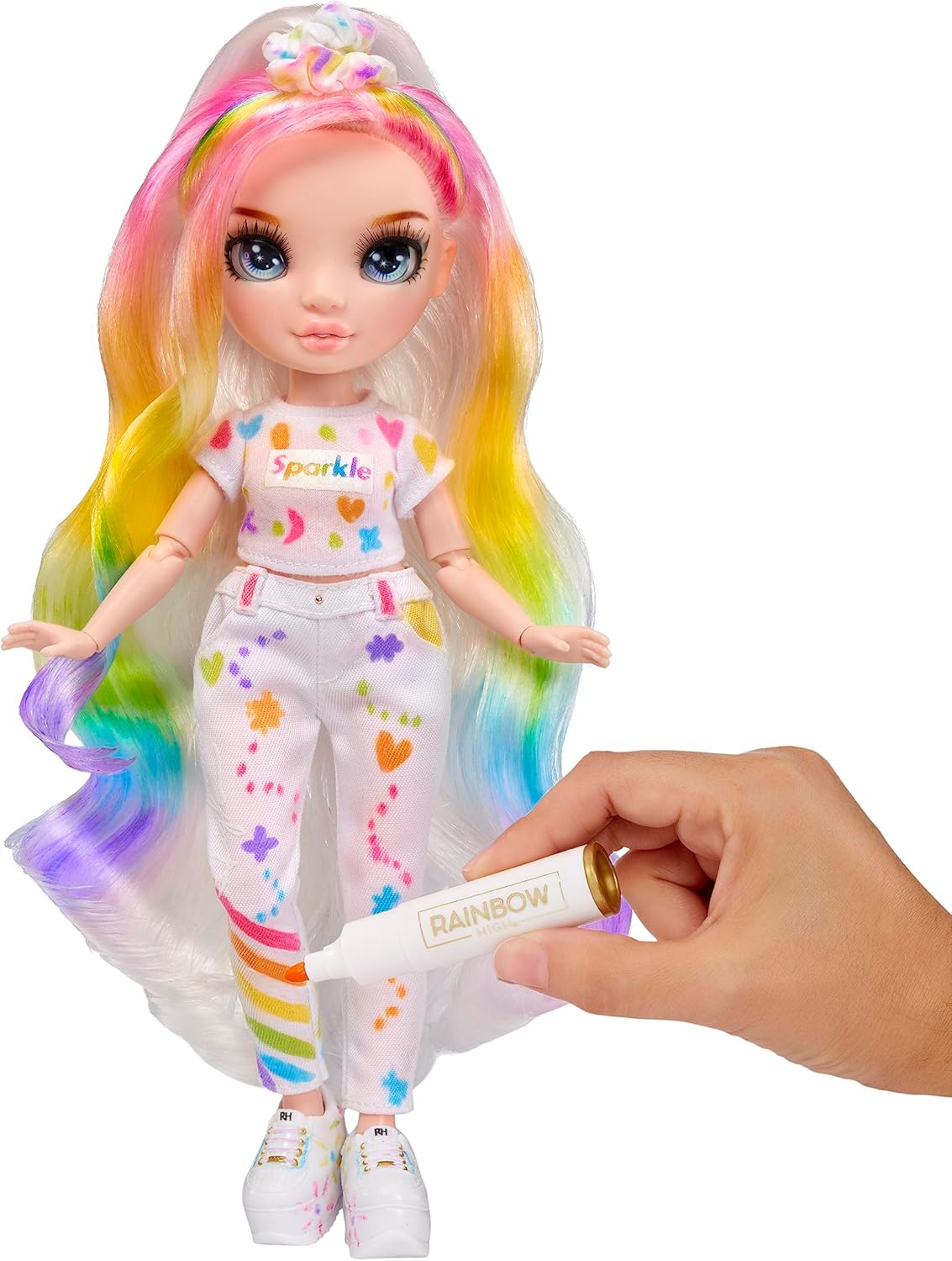 DIY Modepuppe Color & Create mit blauen Augen, Series 1, Blue,green,orange,purple,red,white