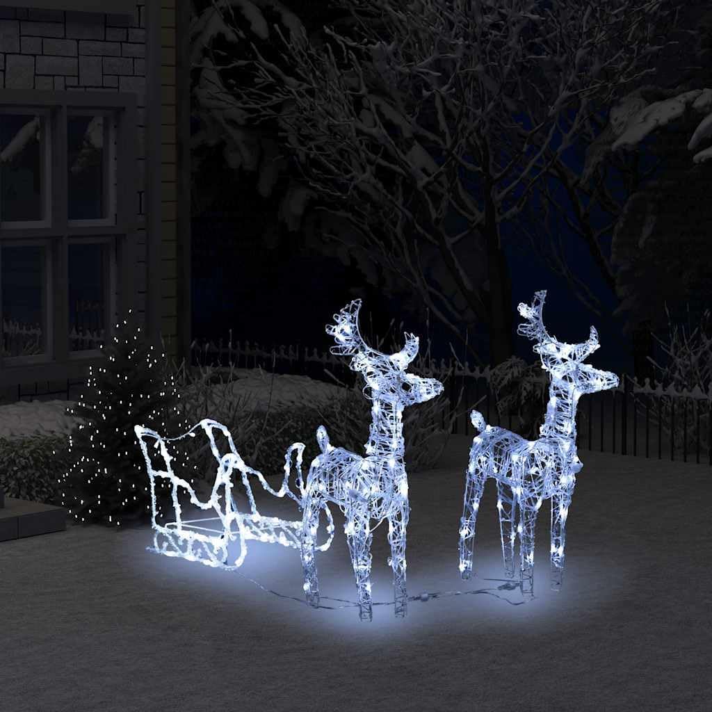 Weihnachtsbeleuchtung Rentierschlitten, 18 x 8.5 x 55 cm (2 pcs) Kaltweiss