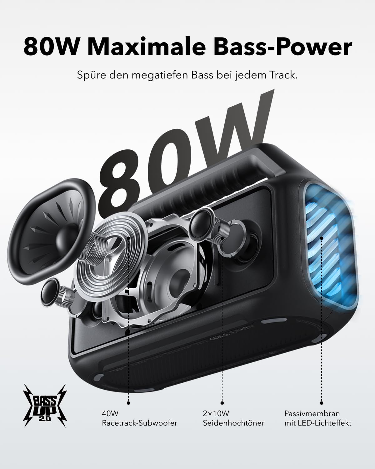 Boom 2 Outdoor-Lautsprecher, Schwarz