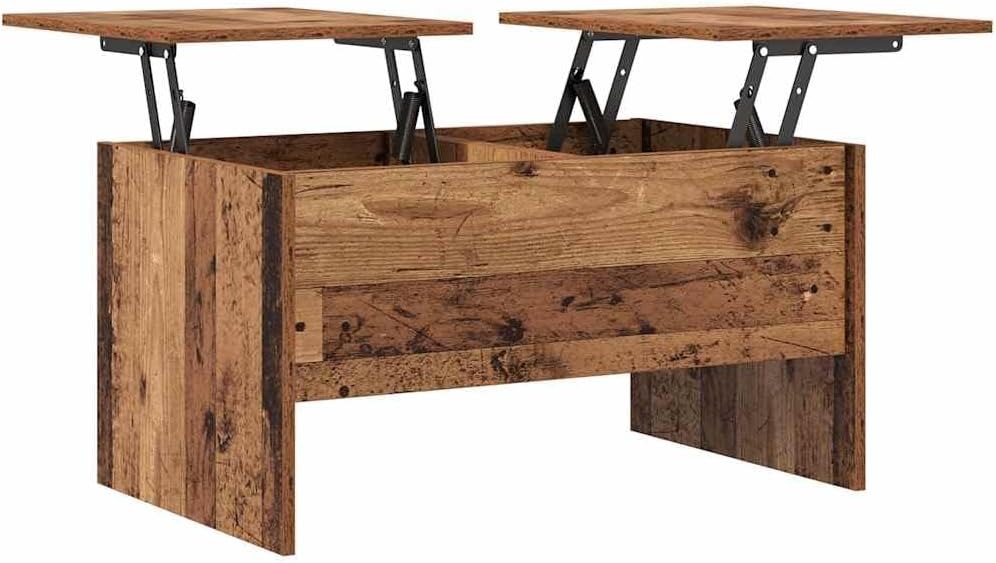 Rechteckiger Couchtisch mit Stauraum, Altholz 80 x 50.5 x 42.5 cm