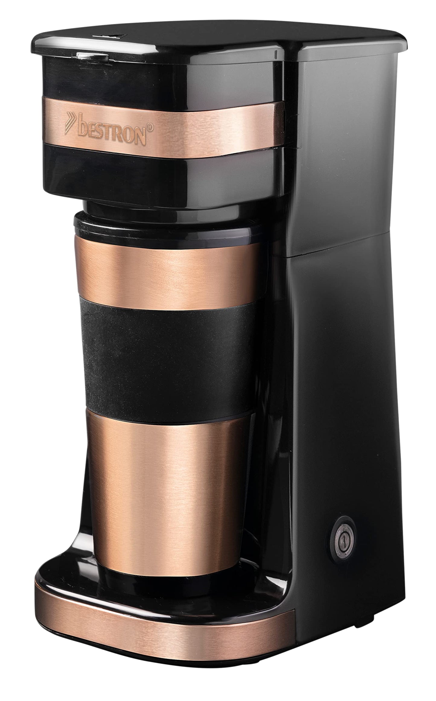 Kompakte Kaffeemaschine mit Isolierbecher, Kupfer Single