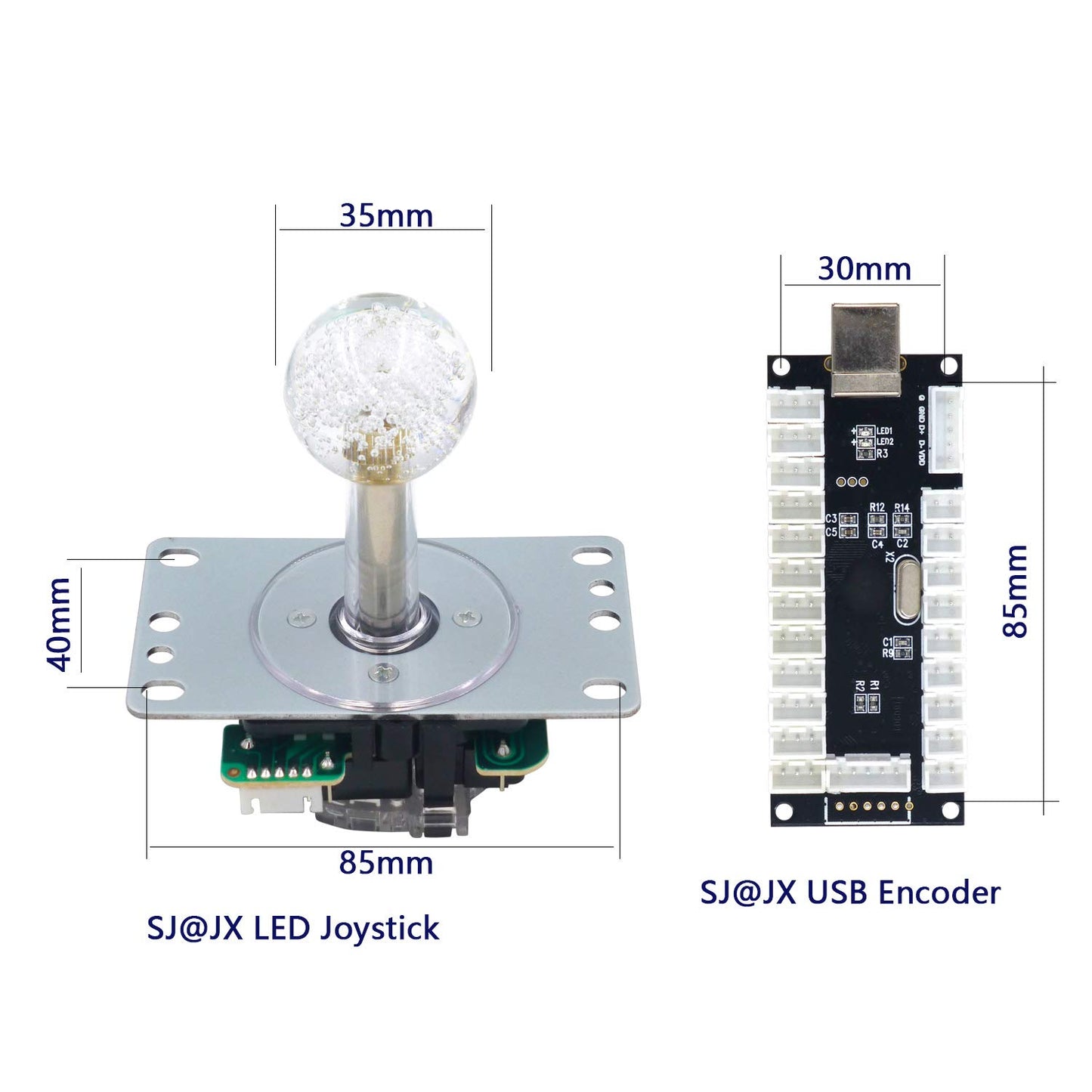 Arcade LED DIY Kit mit Joystick und USB Encoder