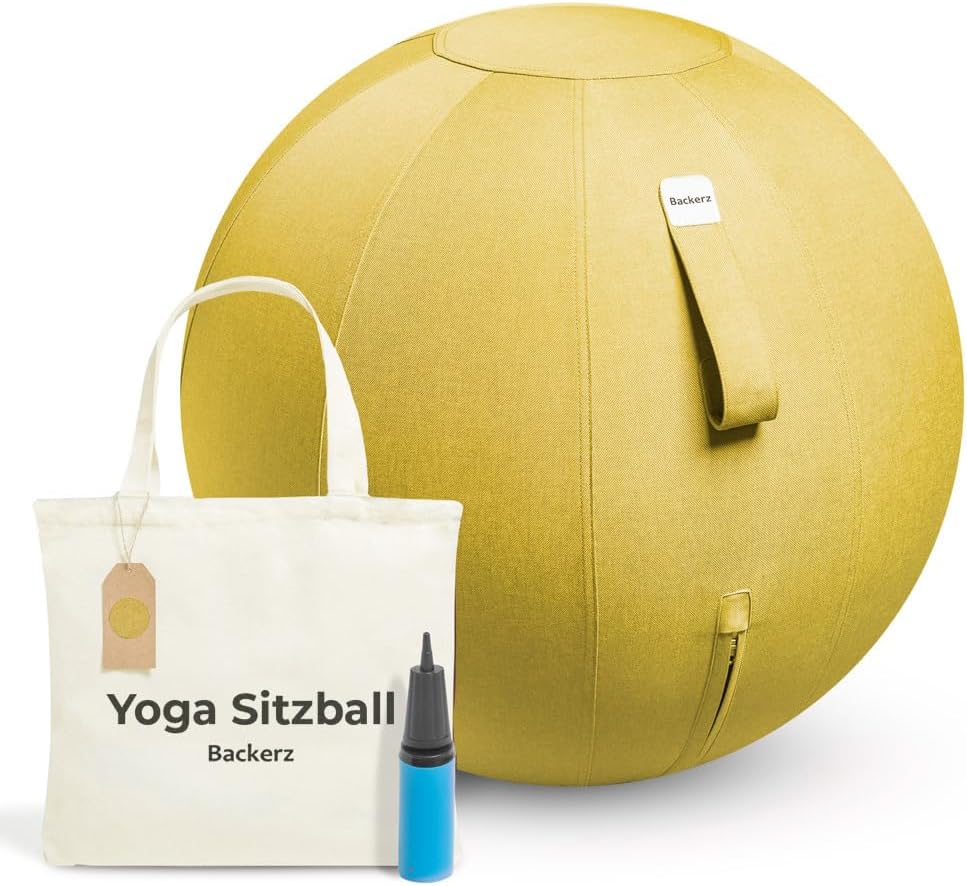Ergonomischer Sitzball fürs Büro (65 cm), 65 cm Gelb