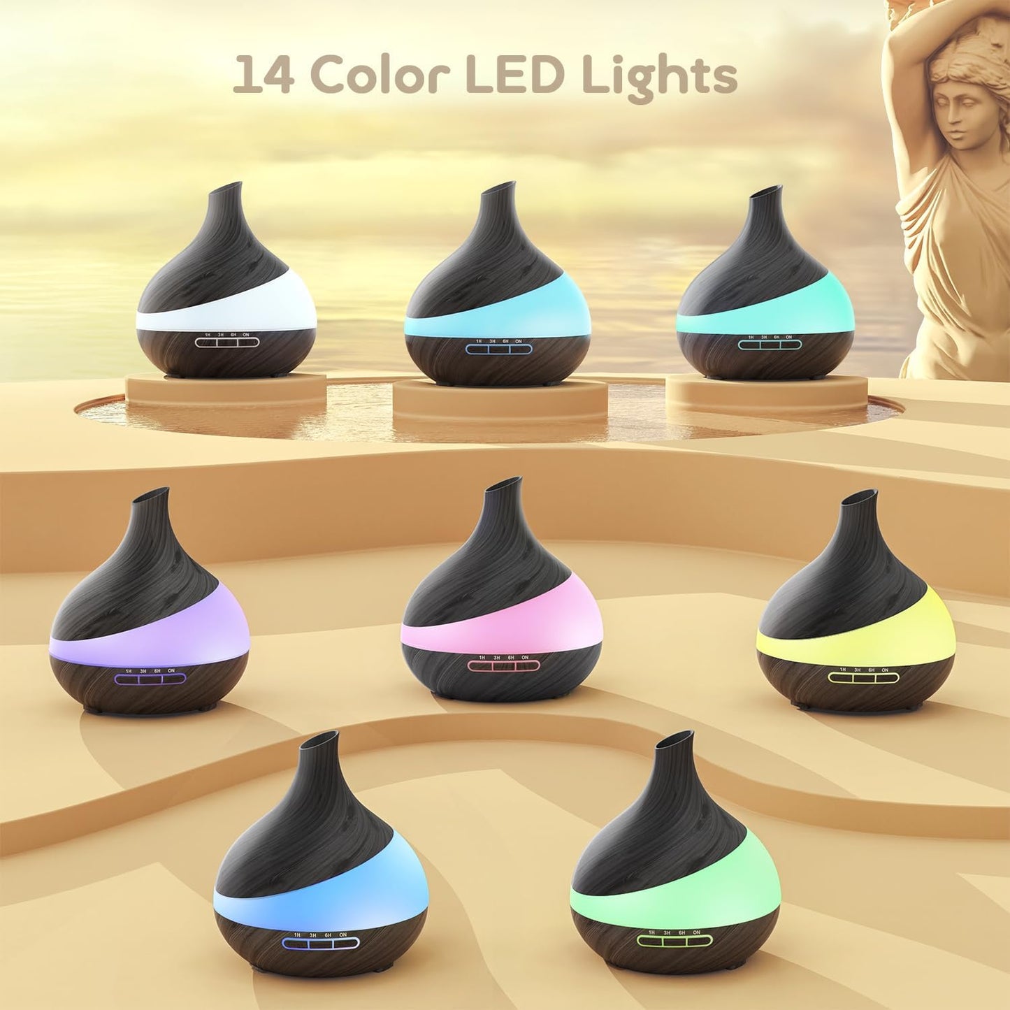 Aroma Diffuser mit Fernbedienung und Timer, Blackish Brown