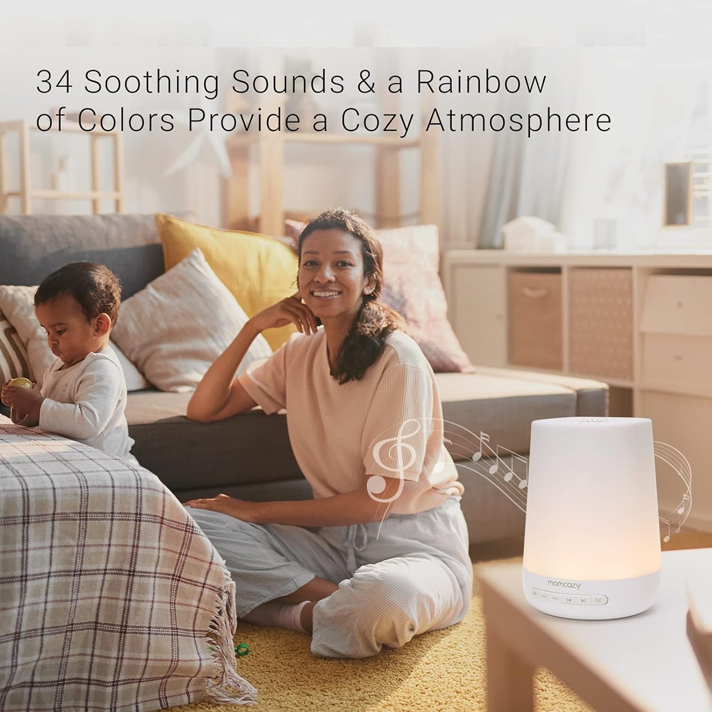 DB03 White Noise Machine mit 34 Klängen & Nachtlicht, Weiß