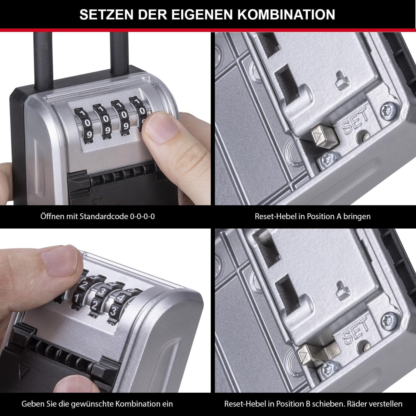Schlüsseltresor mit Kabelbügel, NEU - XL - mit Kabel Bügel