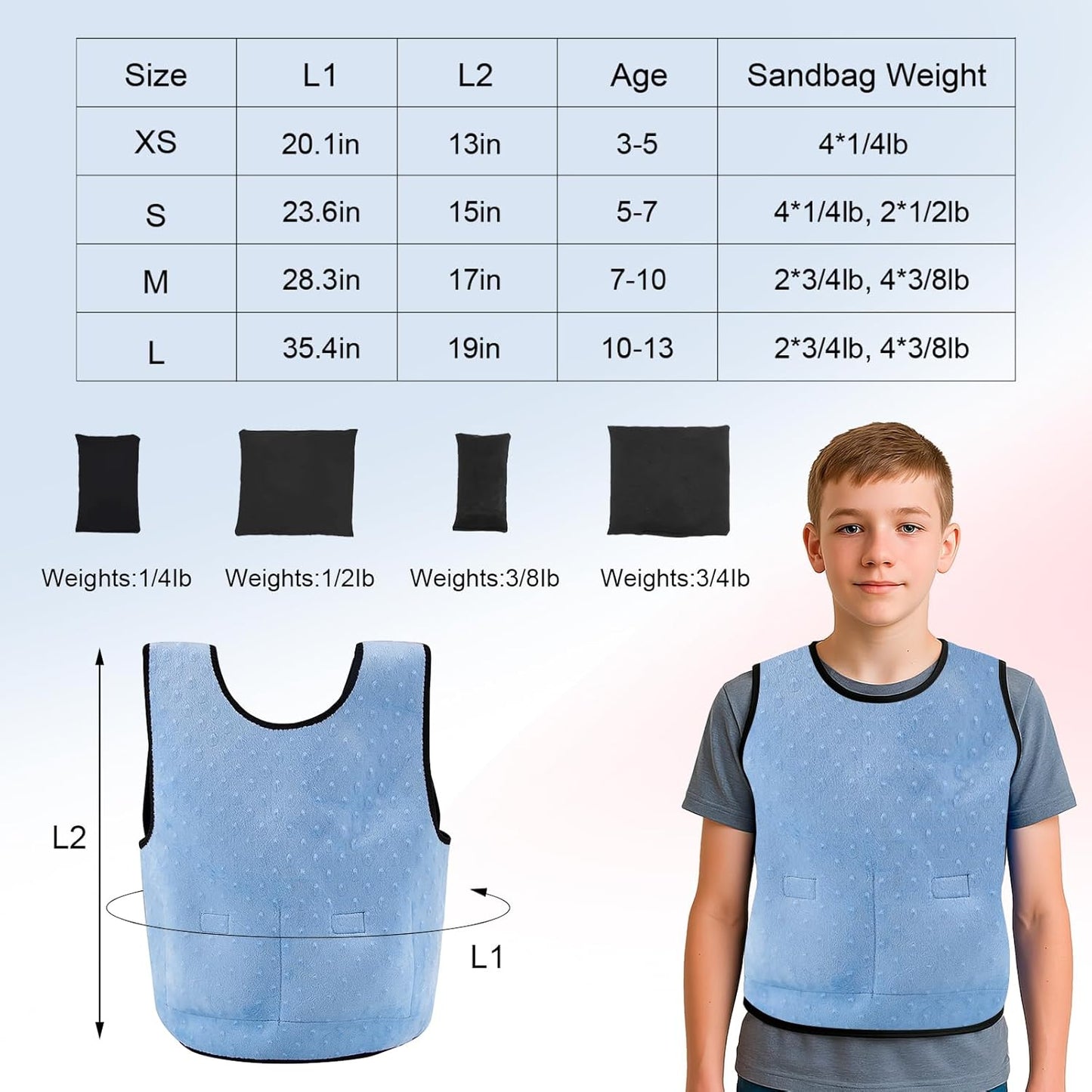 Gewichtsweste für Kinder, Schatzblau M