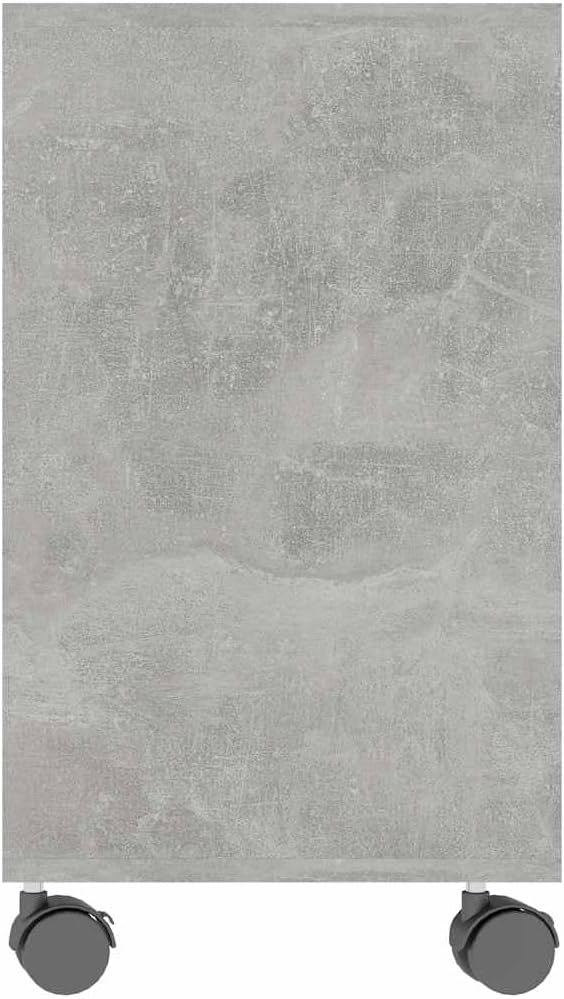 Beistelltisch mit Rollen und 2 Ebenen (70x35x55 cm), Betongrau