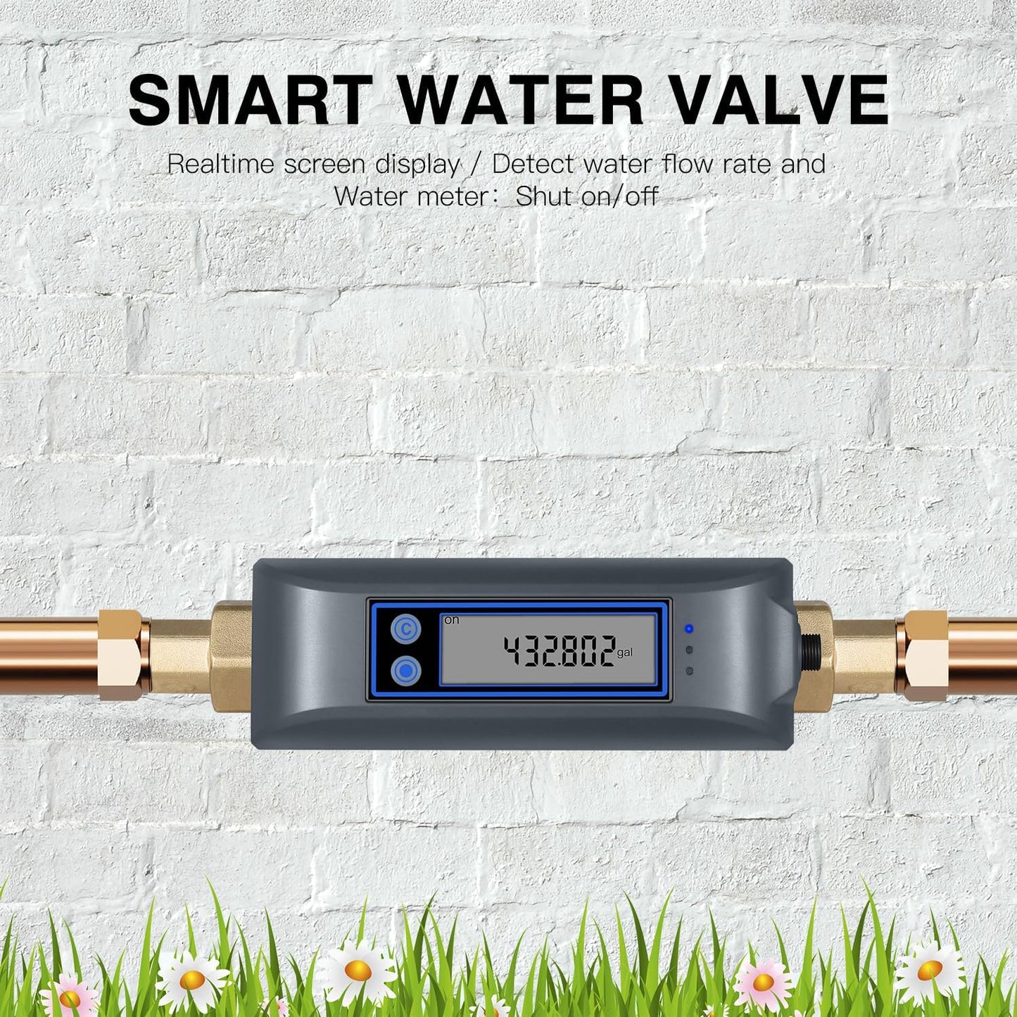 Smart-Wasserdurchflussmesser, Weiß