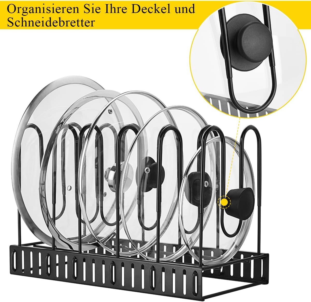 Doppelseitiger Pfannen- und Deckelhalter, 10 Teiler, Braun 3 DIY-Methoden Pfannenhalter