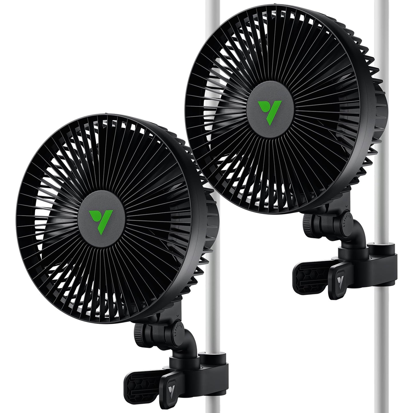 2er-Set Oszillierender Umluftventilator mit Clip, 2 Pack