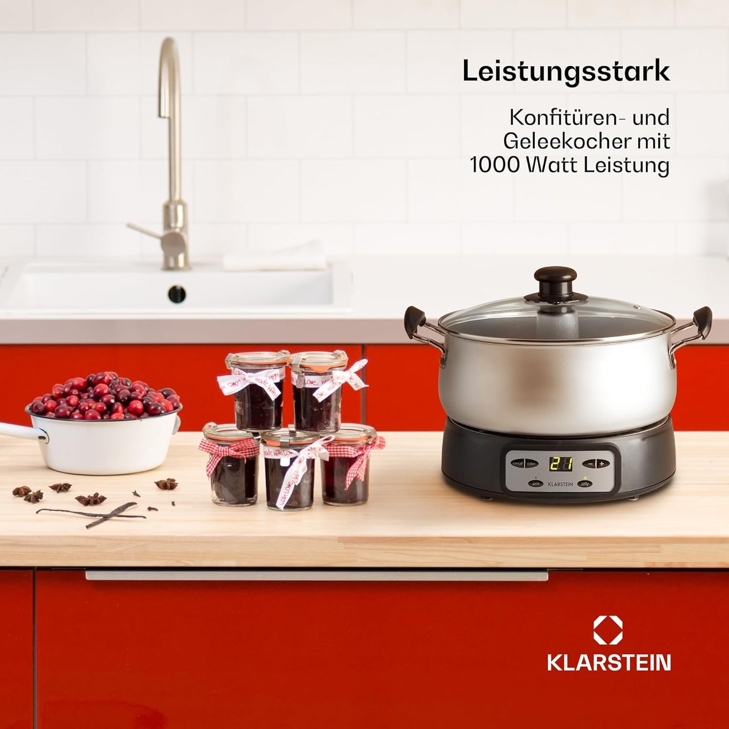 Jam Session Marmeladenkocher mit Automatikprogrammen, 3 Liter
