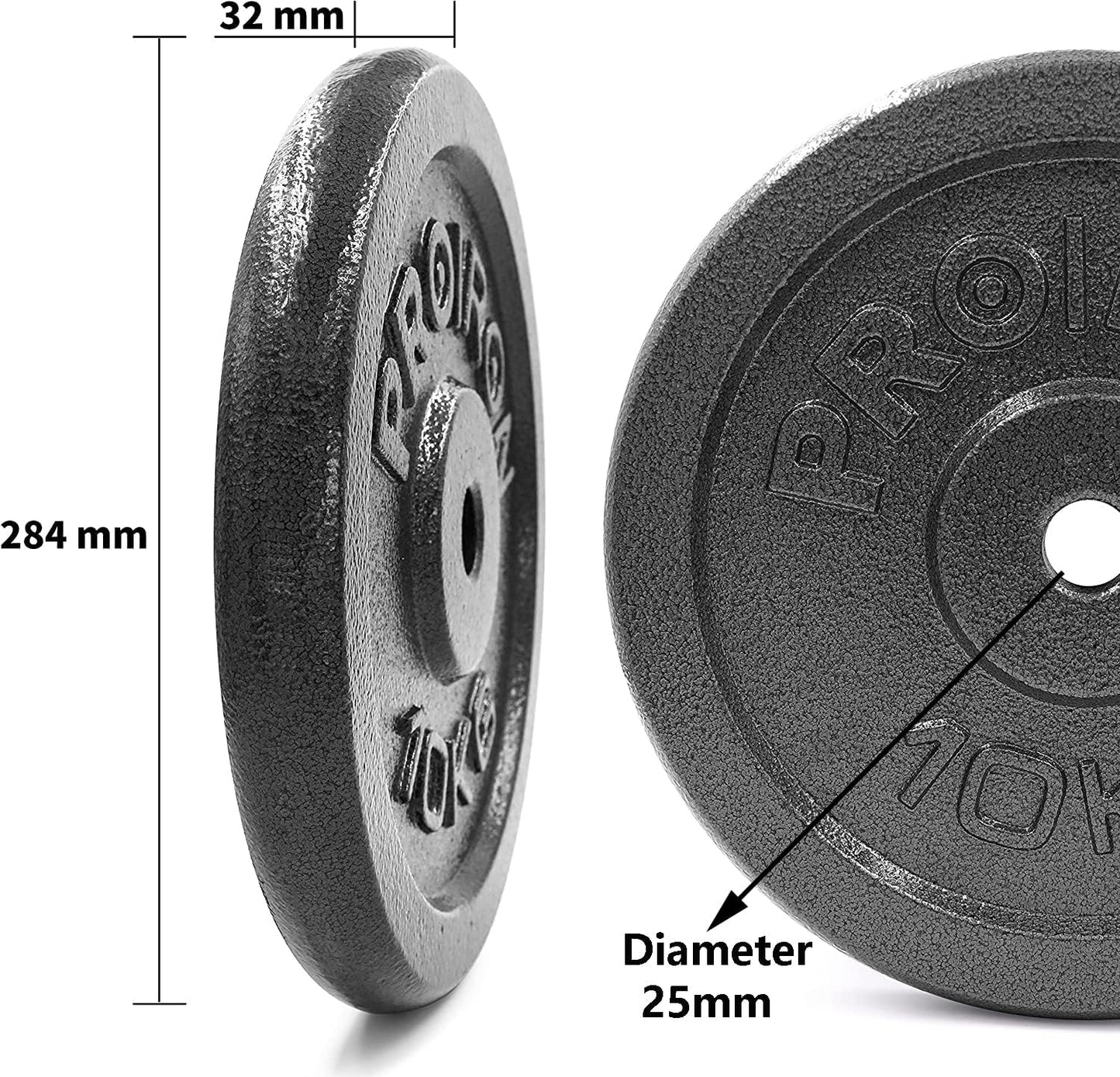 Hantelscheiben-Set aus Gusseisen, D- 2 x 10,0KG