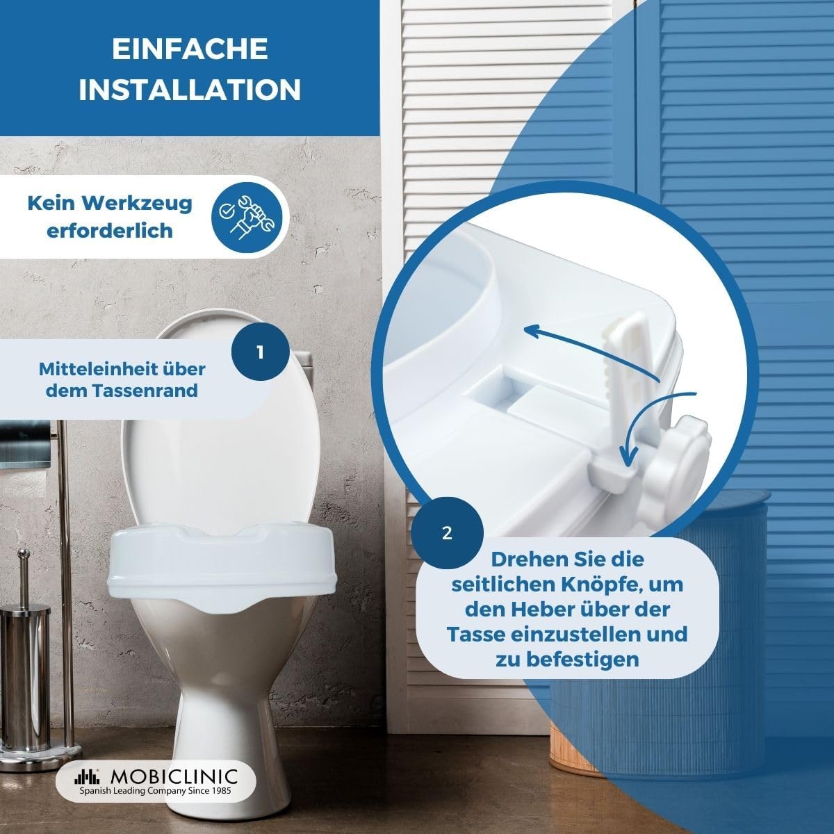 Toilettensitzerhöhung 10 cm für Senioren
