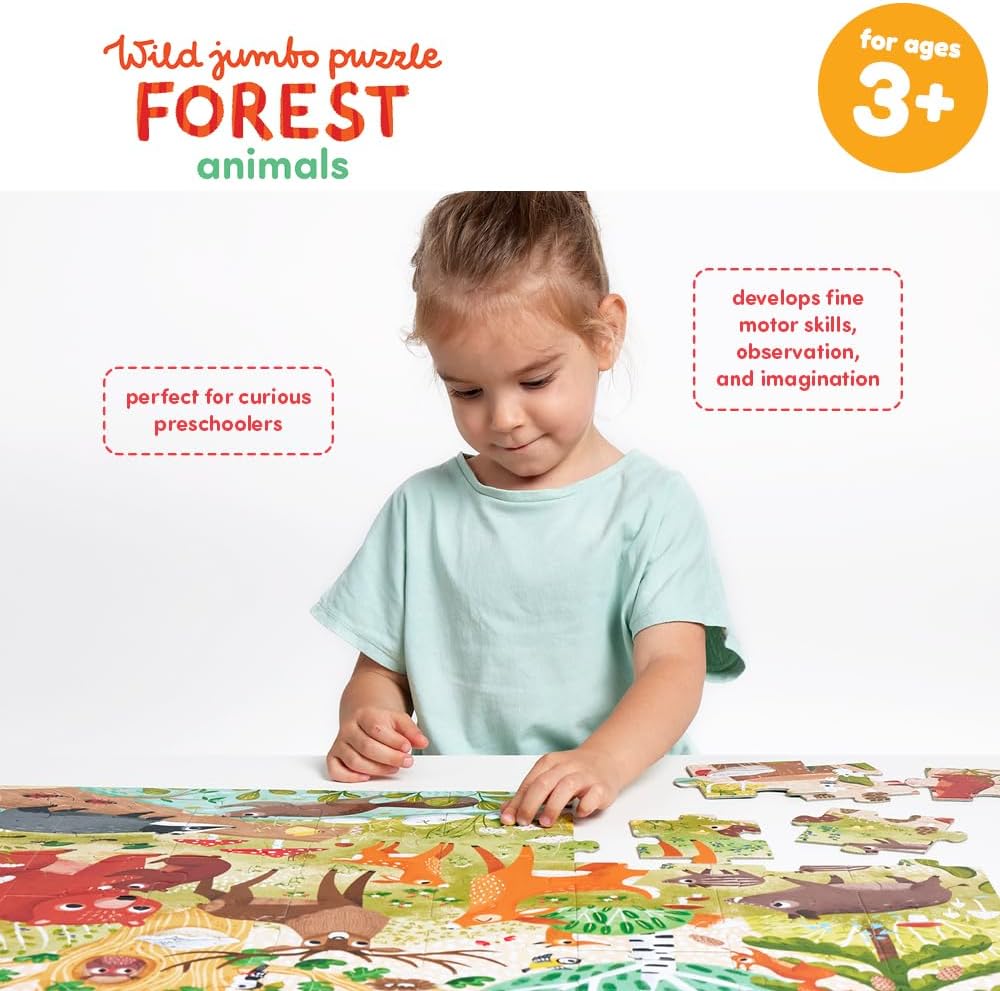 Wildes Jumbo -Puzzle Waldtiere – 40-tlg.