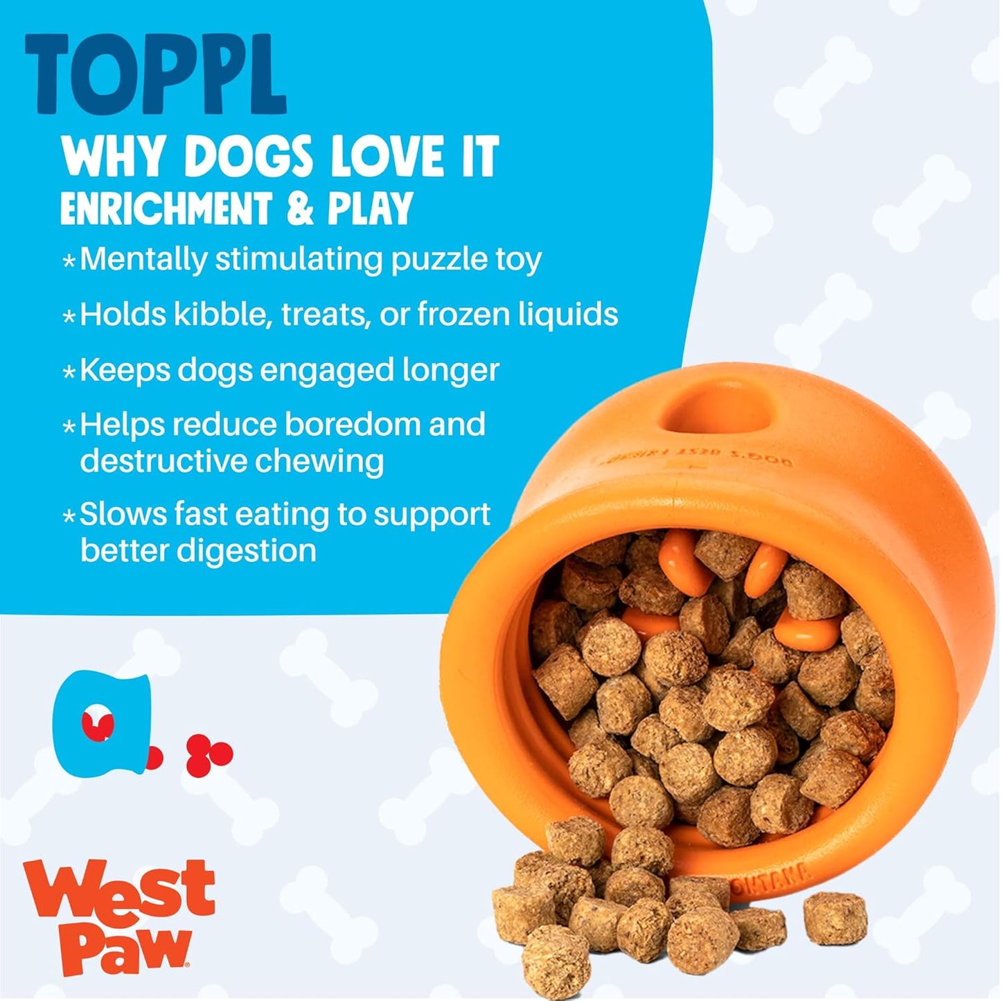 Zogoflex Toppl Hundespielzeug, Small aquablau