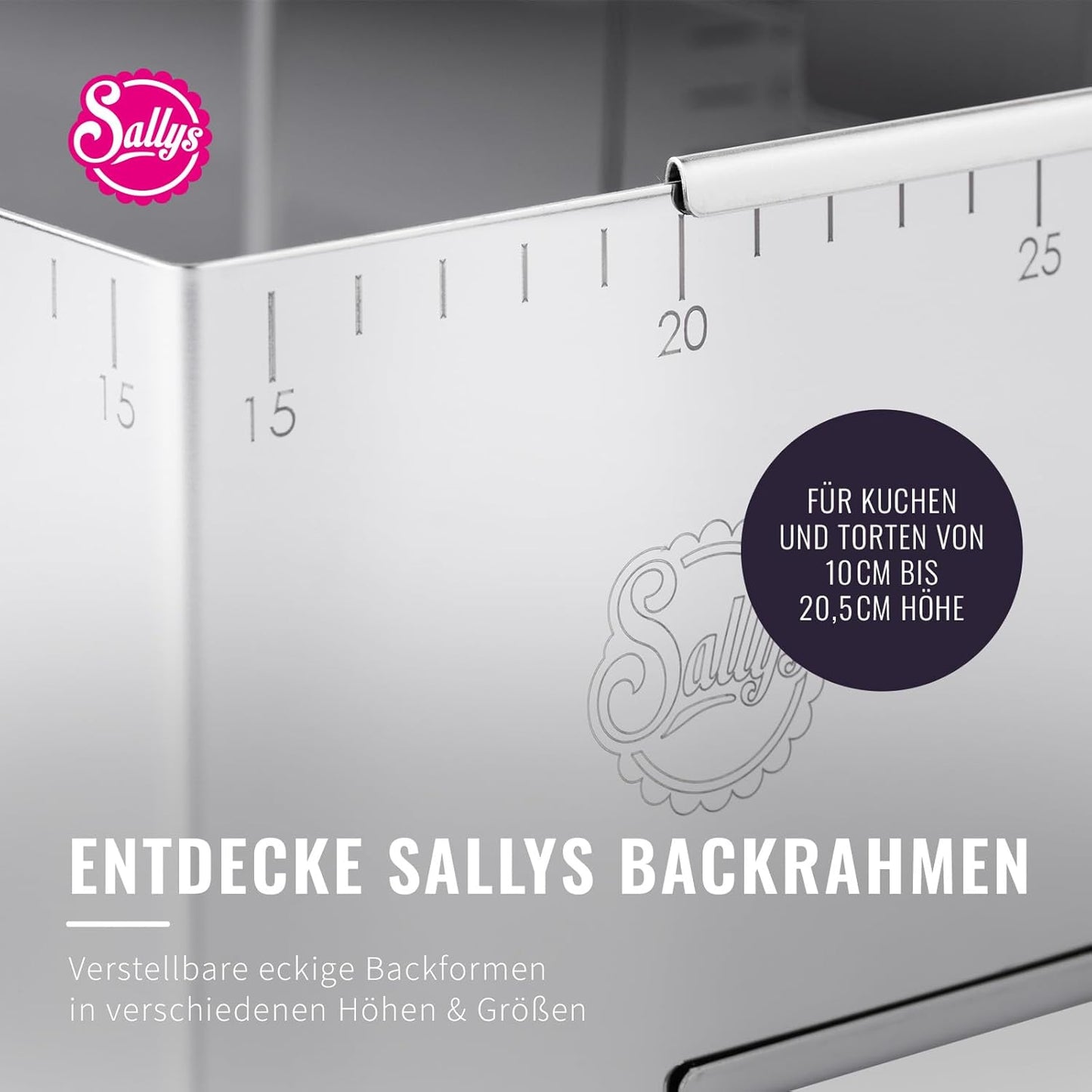 Verstellbarer Backrahmen, 24x19 cm auf bis zu 32x46 cm-10 cm Höhe Backrahmen