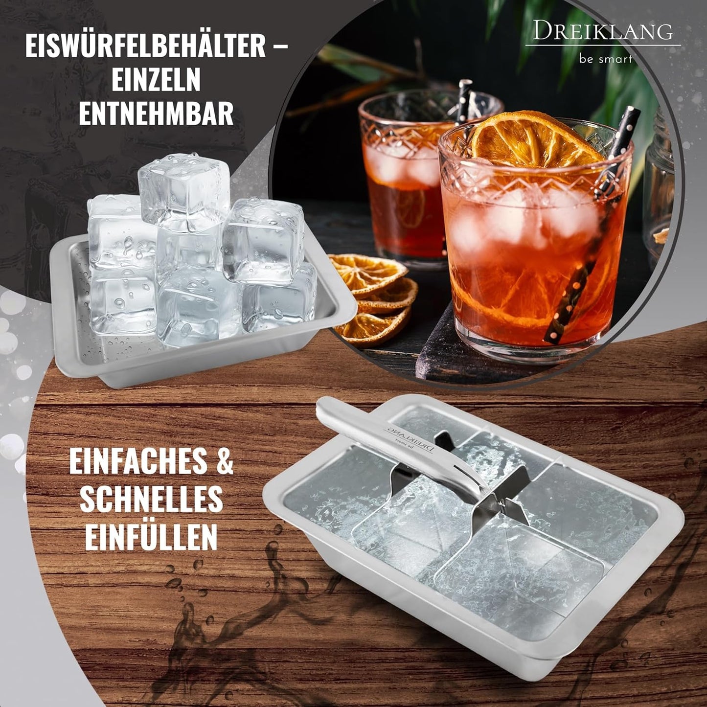 XXL Eiswürfelform mit Hebeleinsatz