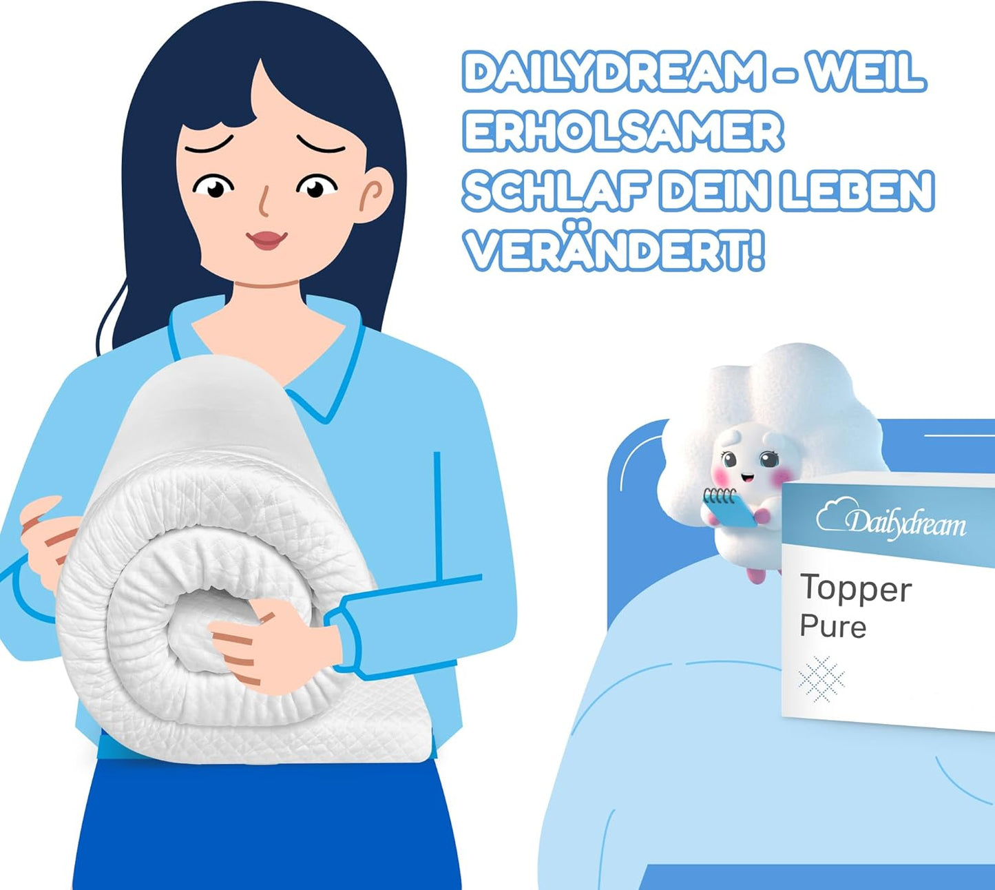 Matratzen Topper, 80x200cm Model S - bis 80kg