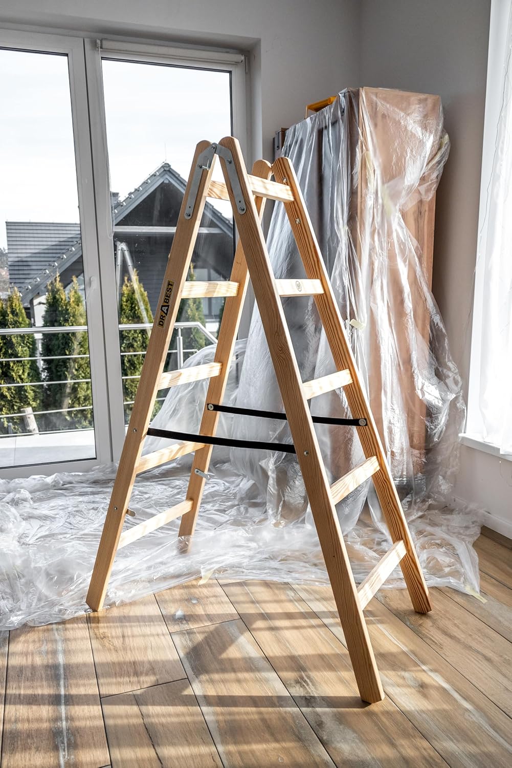 Holzleiter für Malerarbeiten, klappbar (2x5 Sprossen), 2x5 stufen