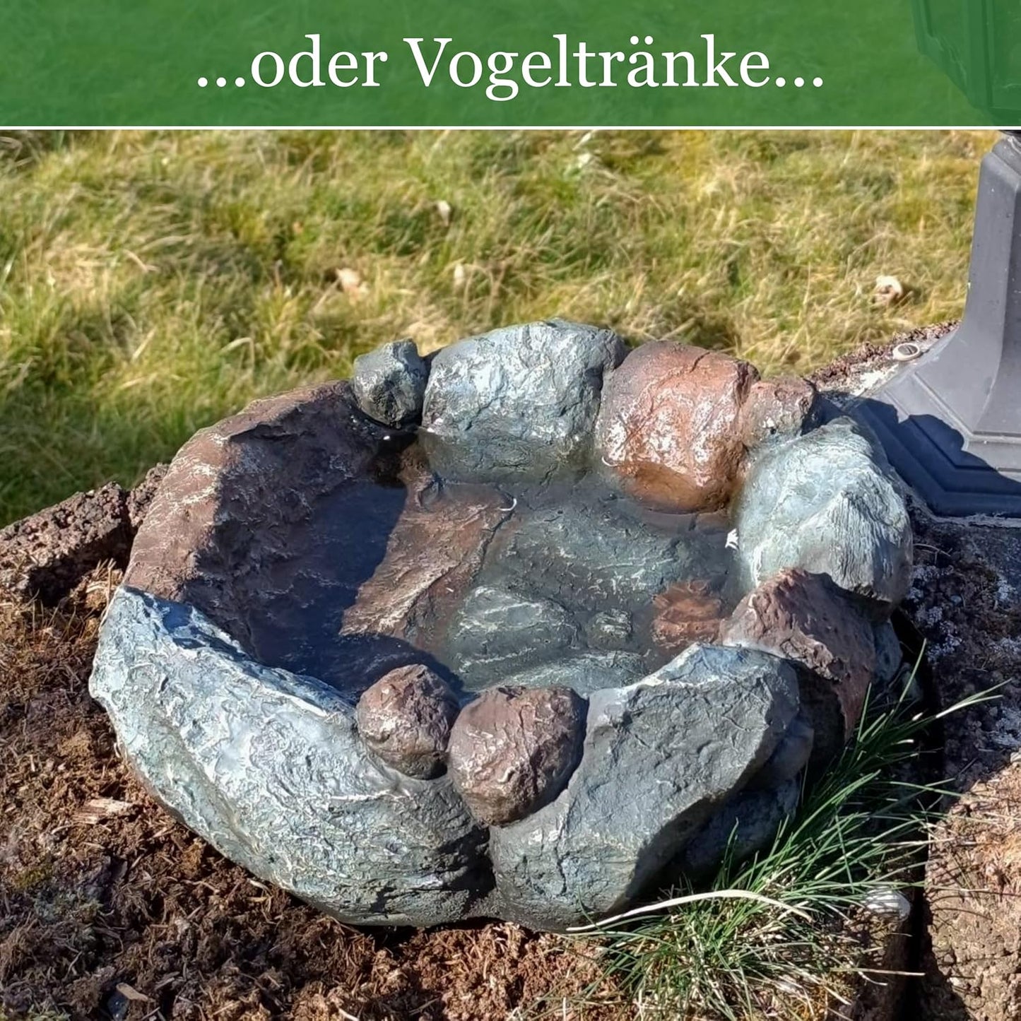 Vogelbad Wassertränke für Garten 35 cm