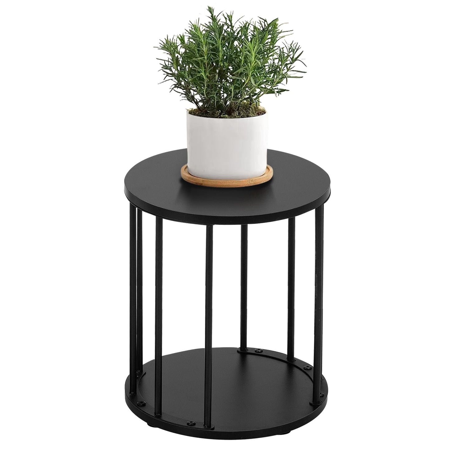 Runder Pflanzenständer, Schwarz H35cm
