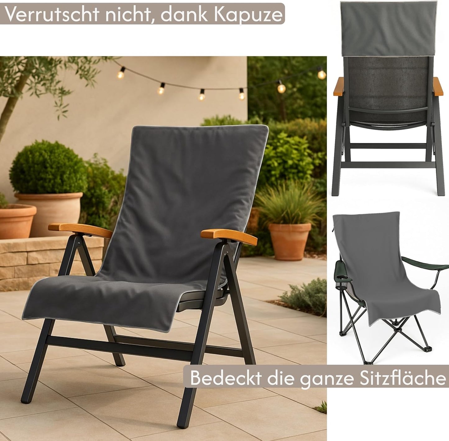 2er-Set Schonbezug für Hochlehner, Anthrazit 2 Stück