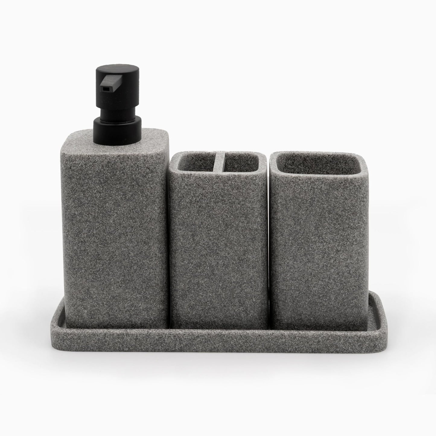 4-teiliges Badezimmer-Organizer-Set, Grau