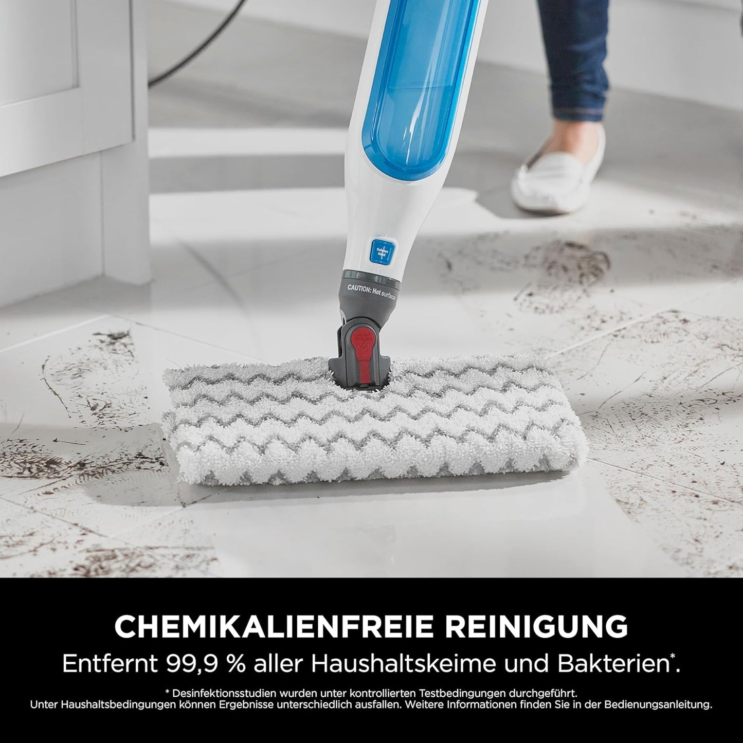 Klik n' Flip Dampfreiniger mit 2 waschbaren Reinigungspads, Klik n' Flip Manual