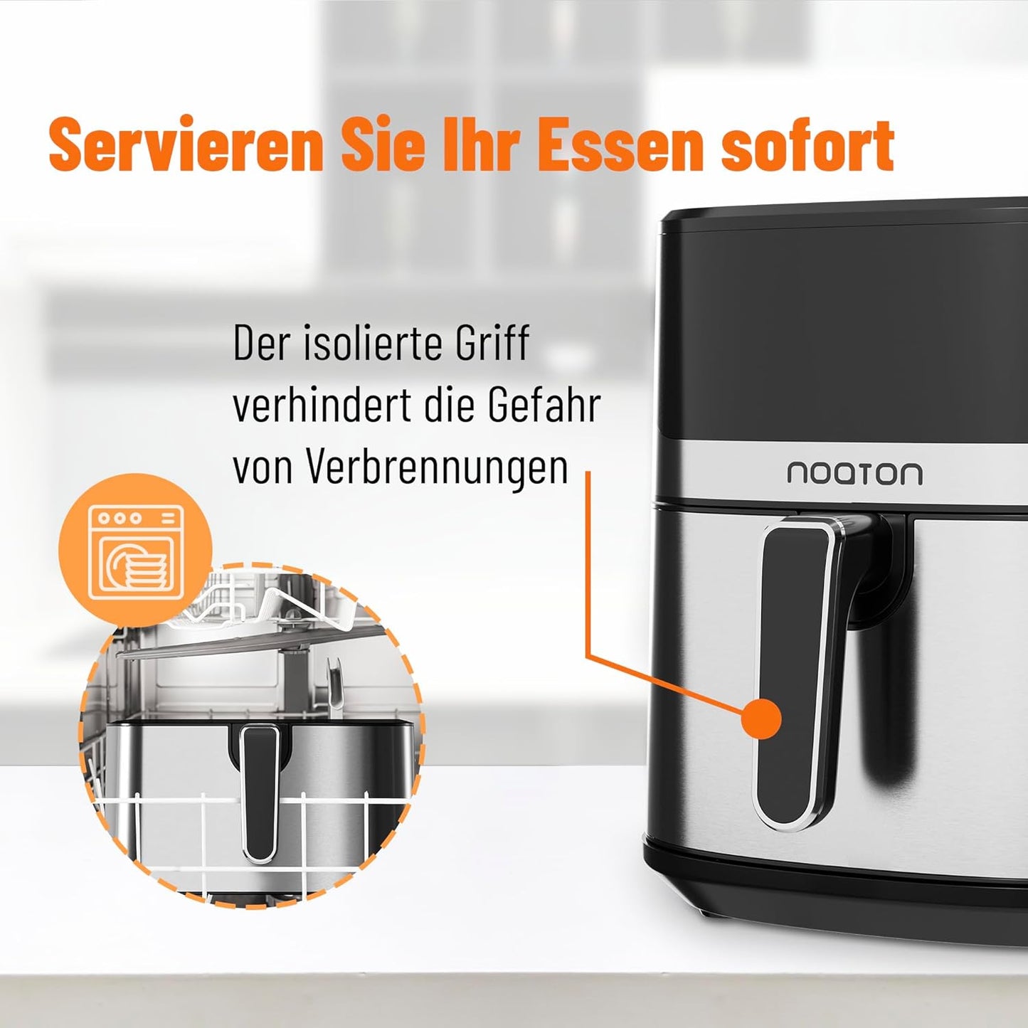 Heissluftfritteuse mit Touchscreen, 8 Programme, 6,2 L, 6,2 L