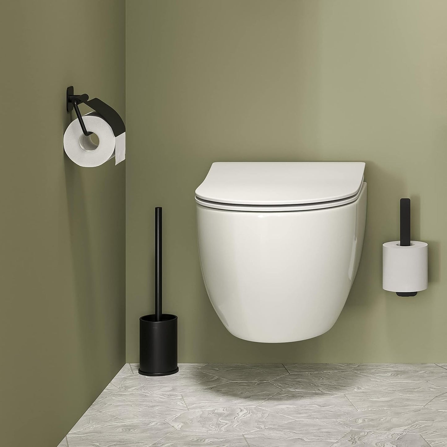 Toilettenpapierhalter Colar, mit Deckel Schwarz