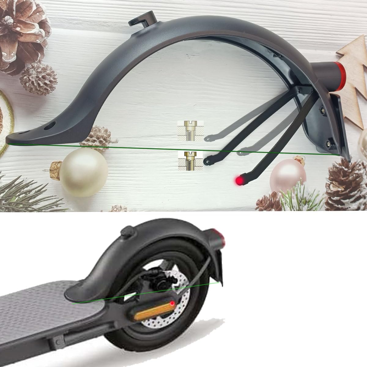 Schutzblech für Xiaomi E-Scooter M365 & Pro Modelle, Schwarz 2