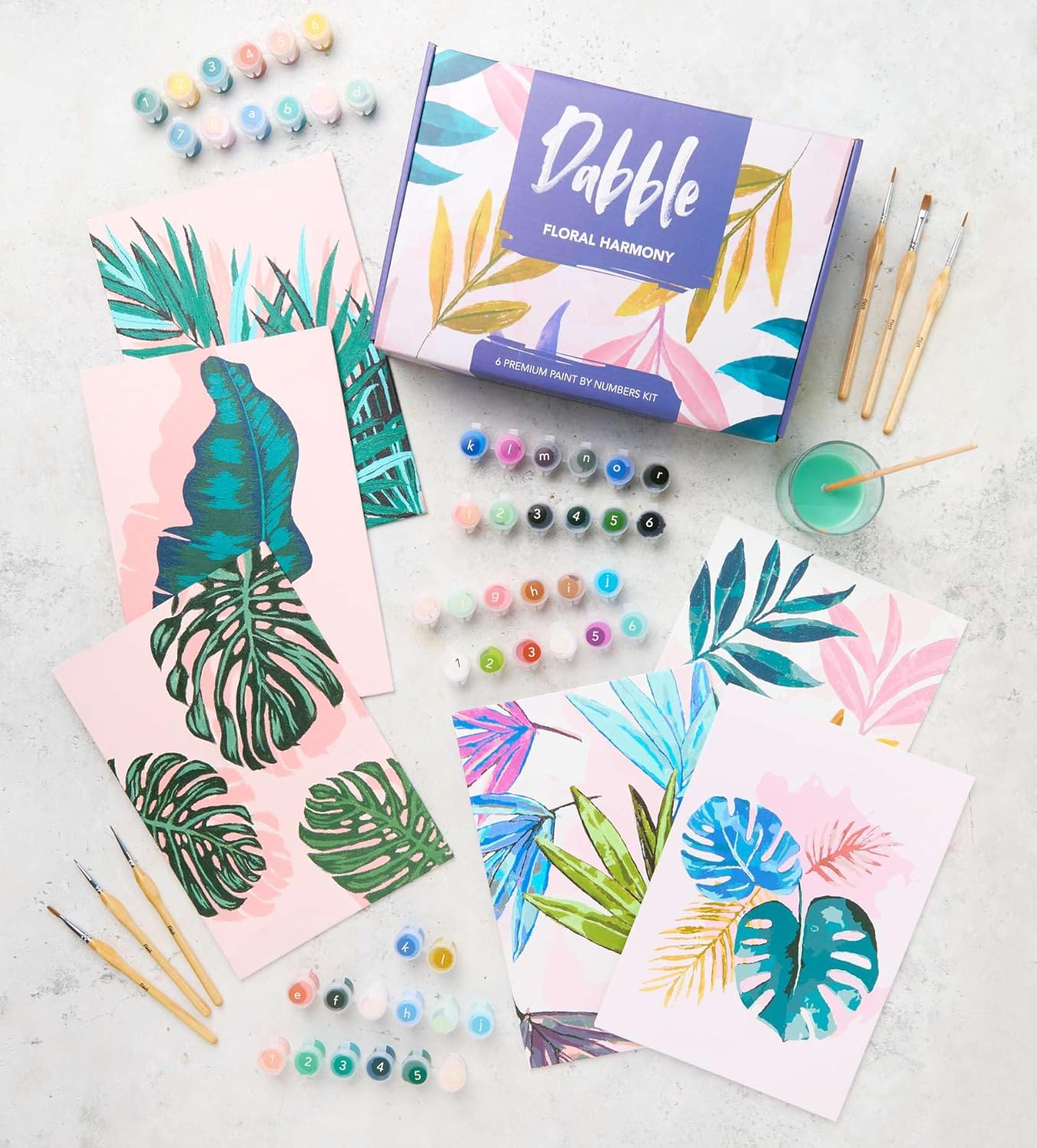 Malen nach Zahlen Set, Floral Harmony