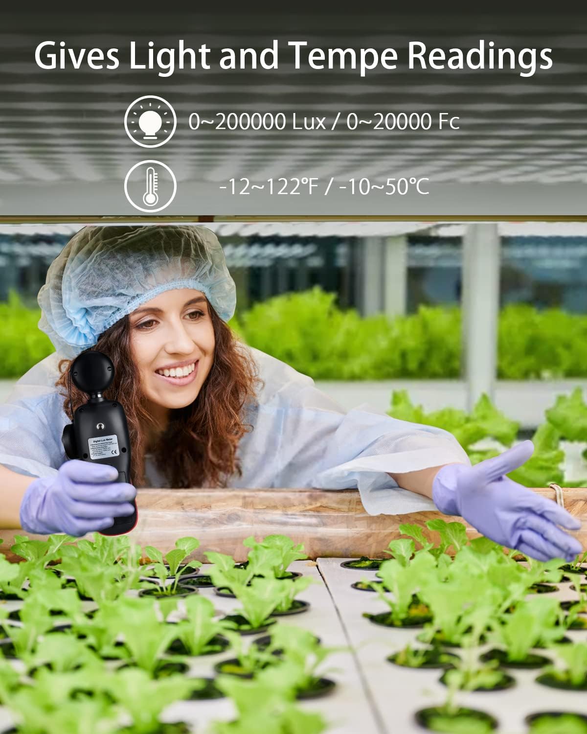 Digitales Luxmeter mit Thermometer