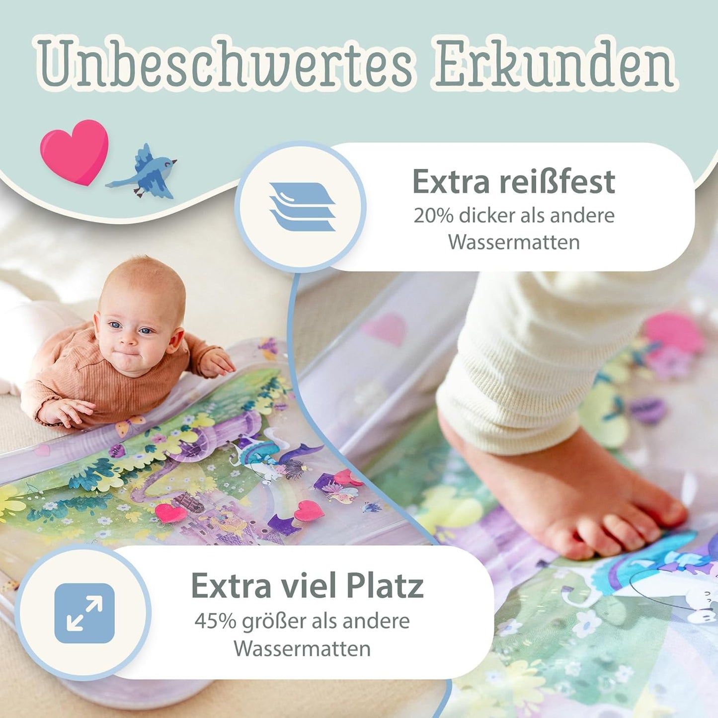 TummyTime Wasserspielmatte XXL Märchenschloss, Märchenschloss (Lavendelrosa)