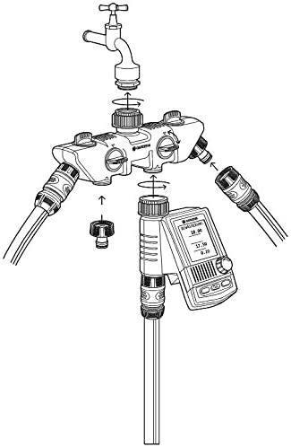 4-Wege-Verteiler 8194-20, Hahnstück, 4 -Wege-Verteiler Single