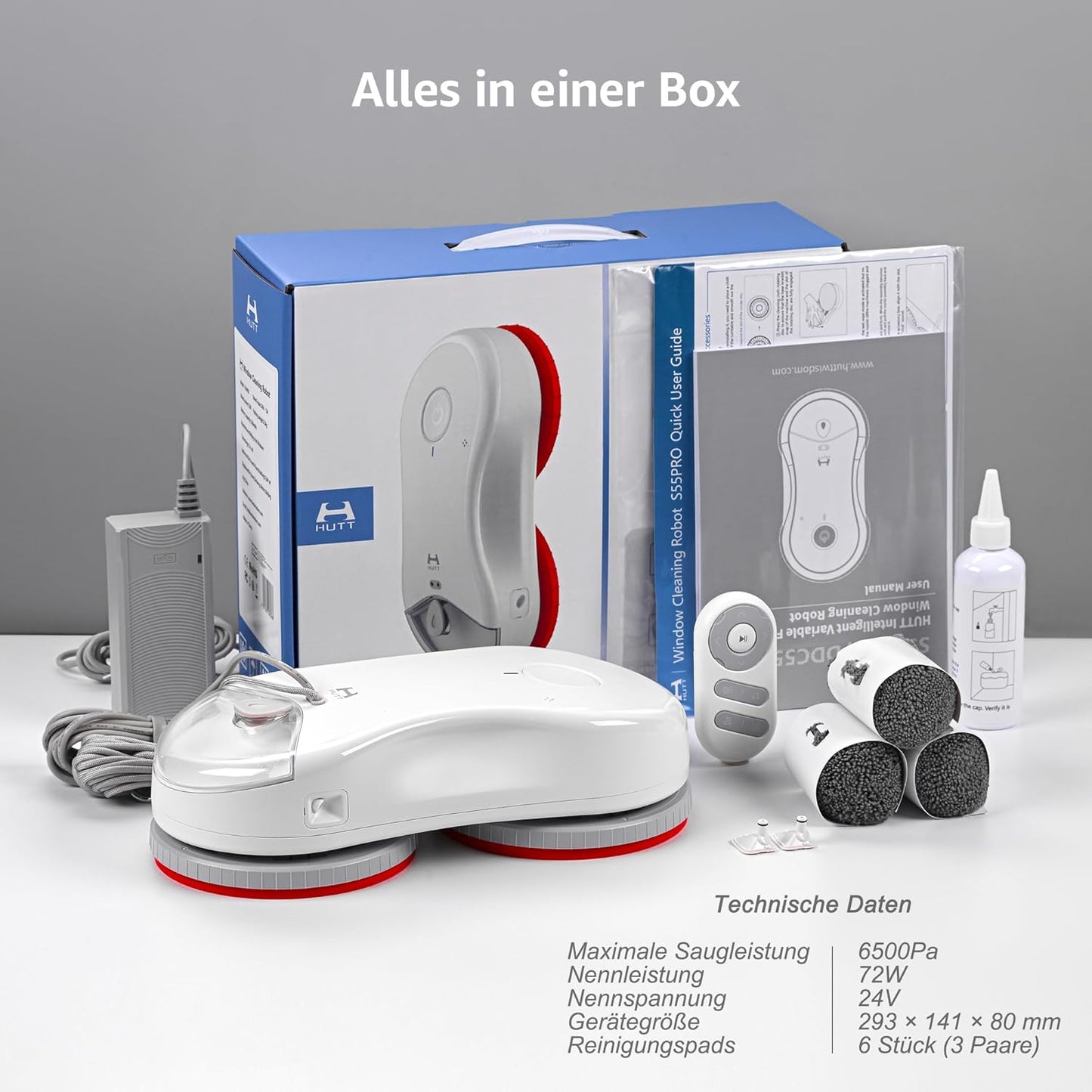 S55 Pro Fensterputzroboter mit 3D-Schwebepads und SLAM 4.0
