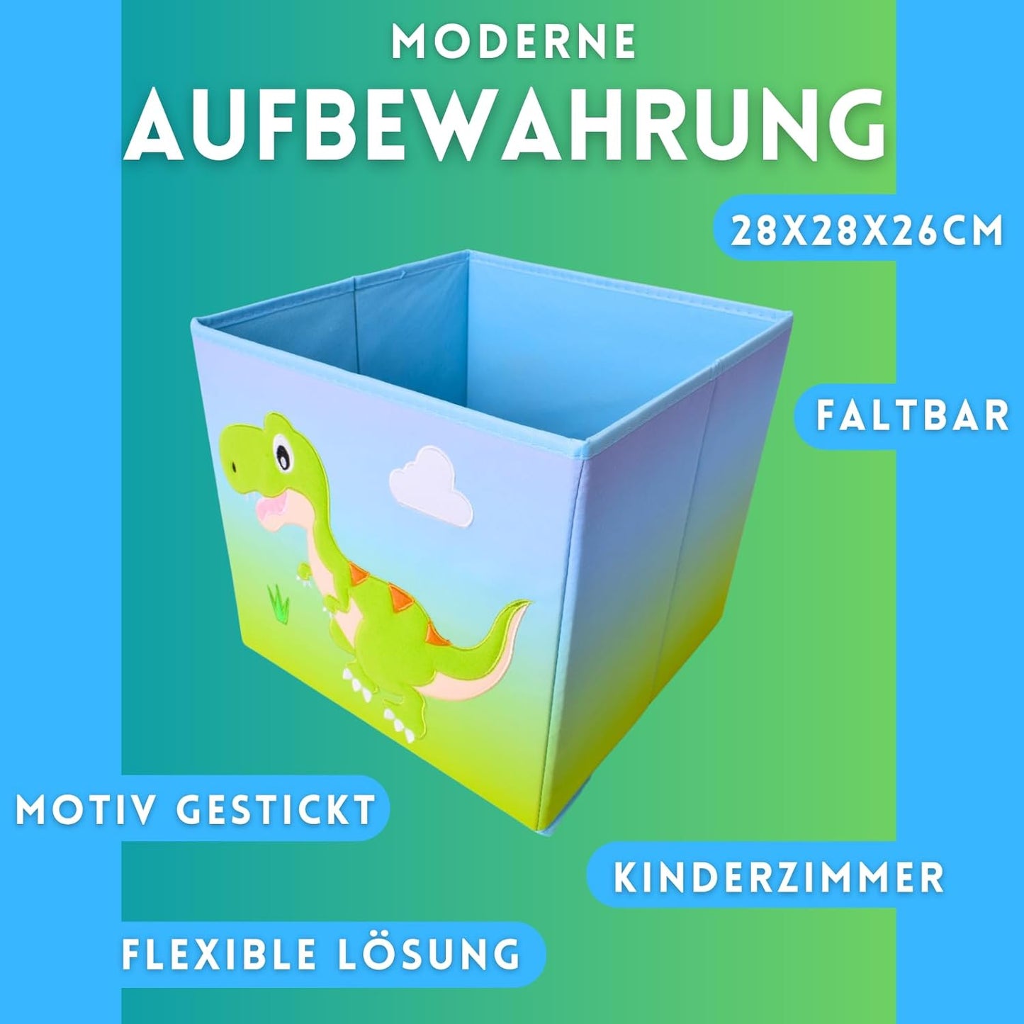 Dinosaurier Aufbewahrungsboxen-Set (4 Stück)