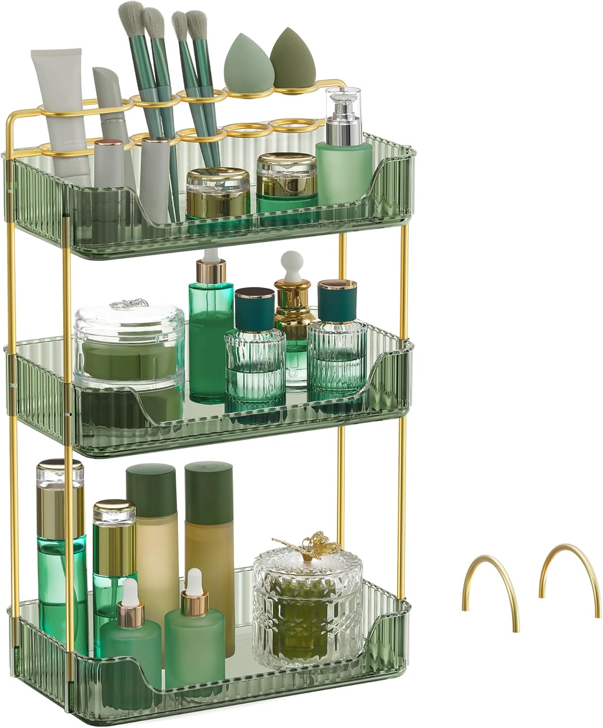 Make-up-Organizer mit 3 Ebenen, Hellgrün