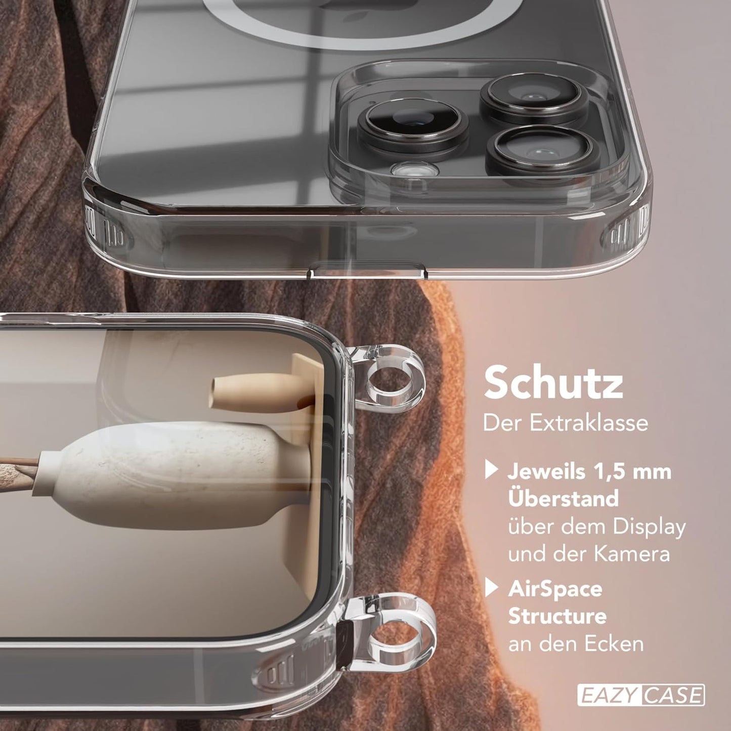 Handykette für iPhone 16 Pro Max, Schwarz iPhone 16 Pro Max